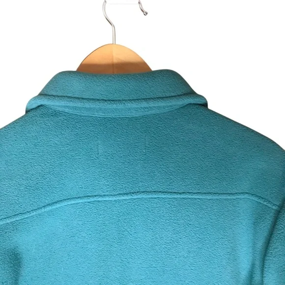 Women's XS TNA Polar Shirt Jacket Oversized Fleece Teal Button-Up Shacket Blue - Picture 9 of 12